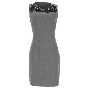 Diane Von Furstenberg Mackenzie Embellished Dress in Grey Polyester